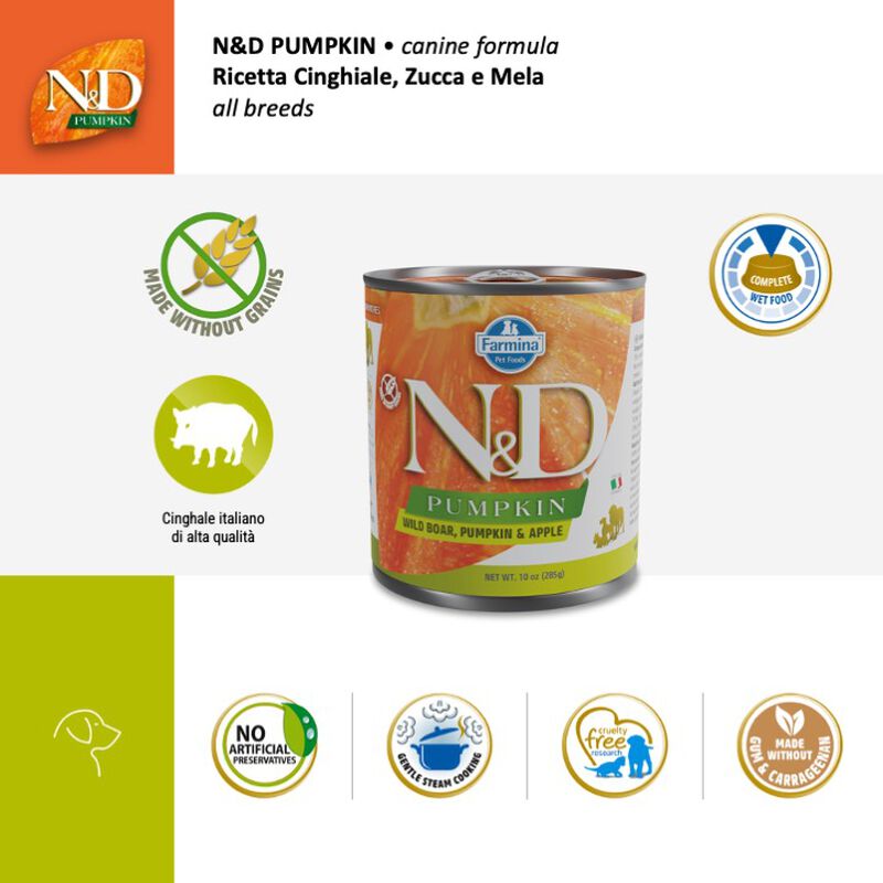 Farmina N&D Pumpkin Dog Adult Cinghiale e Mela 285 gr