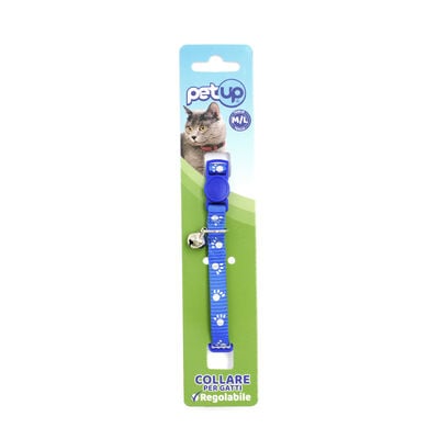 Petup Collare Gatto 10mm Zampe Blu