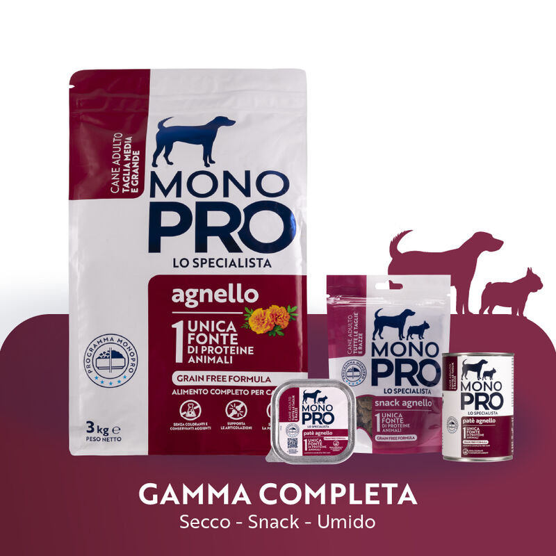 Monopro Dog Adult Medium&Large Grain Free Agnello 3 kg