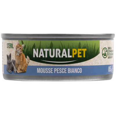 Naturalpet Cat Sterilised Mousse al pesce bianco 85gr