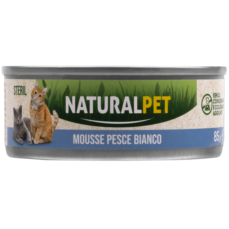 Naturalpet Cat Sterilised Mousse al pesce bianco 85gr