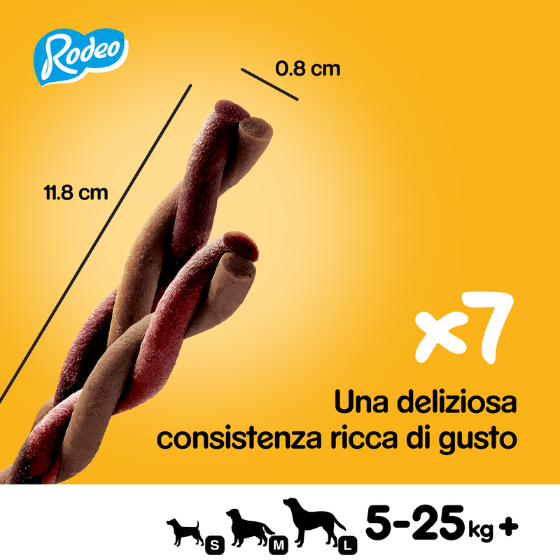 Pedigree Dog Adult Snack Rodeo Duos al Manzo e Formaggio 7 pz
