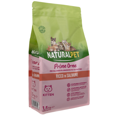 Naturalpet Prime Orme Kitten ricco in Salmone 1,5kg