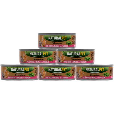 Naturalpet Premium Cat pat&eacute; al maiale con fagiolini 85gr