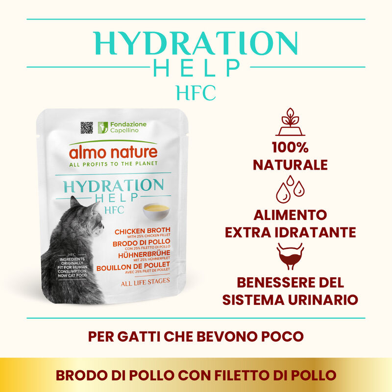 Almo Nature Cat HFC Hydration Help Brodo di Pollo 50g