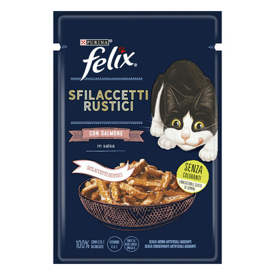 Purina Felix Sfilaccetti Rustici Cat Adult con Salmone 85 gr