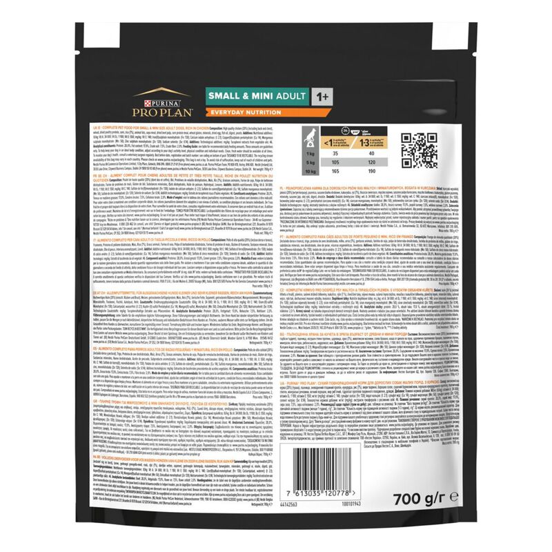 Purina Pro Plan Dog Adult Small & Mini Everyday Nutrition Pollo 700 gr