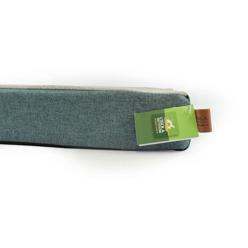 L'Isola dei Tesori Materasso per cani in Memory Grigio e Verde Mare 60x100x8 cm