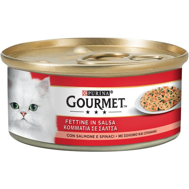 Gourmet Rosso Cat Adult Fettine con Salmone e Spinaci 195 gr