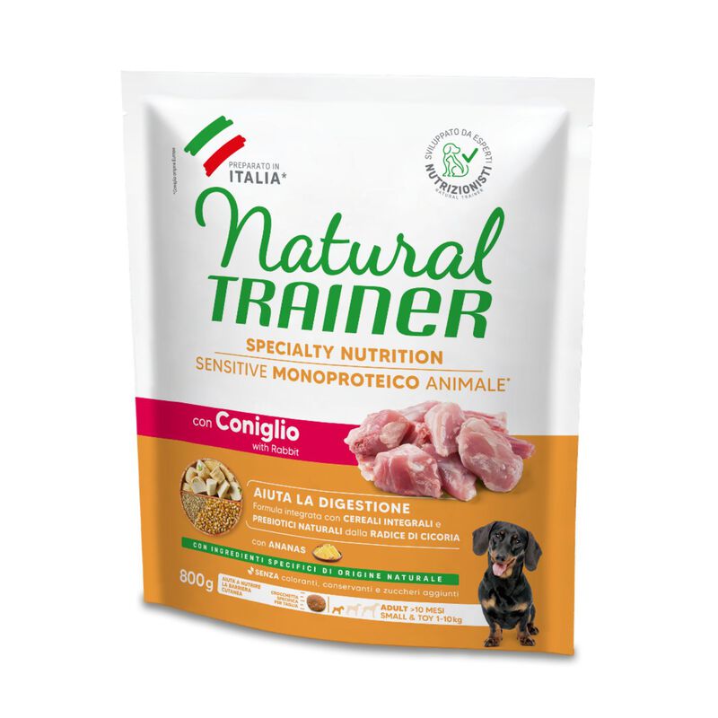 Natural Trainer Dog Adult Mini Sensitive Gluten Free con Coniglio 800 gr