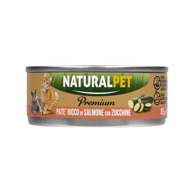 Naturalpet Premium Cat Adult Paté ricco in Salmone con zucchine 85gr