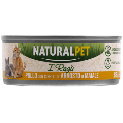 Naturalpet Cat I ragù Pollo con cubetti di arrosto di maiale 85gr