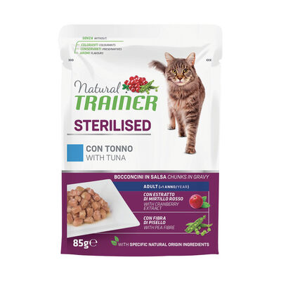 Natural Trainer Cat Sterilised con Tonno 85 gr