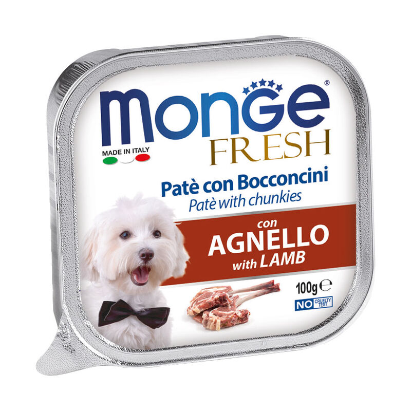 Monge Fresh per cani adulti Paté con Bocconcini di Agnello 100 gr