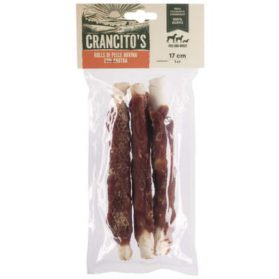 Crancito's Rolls di pelle bovina con anatra 3pz 17cm