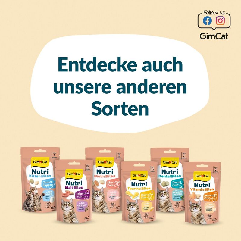 Gimcat Nutri Taurine Bites Snack per gatti Formaggio 40 gr