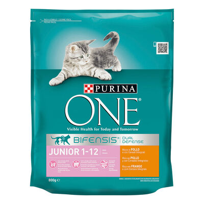 Purina One Bifensis Cat Junior (1-12 mesi) Ricco in Pollo e Cereali Integrali 800 gr