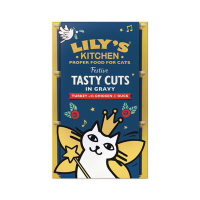 Lily’s Kitchen Cat bocconcini festivi al tacchino con pollo e anatra 3x85gr ed. limitata natale