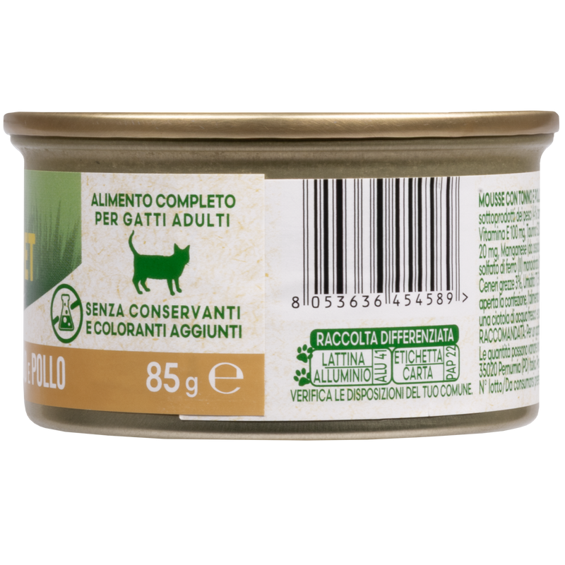 Naturalpet Cat Adult Mousse Tonno e Pollo 85gr
