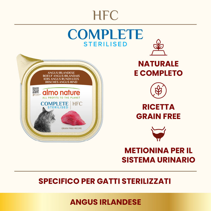 Almo Nature HFC Complete Cat Adult Sterilised Angus irlandese 85g