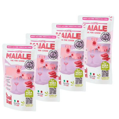 Real Bowl Rag&ugrave; per gatti adulti Maiale 80 gr