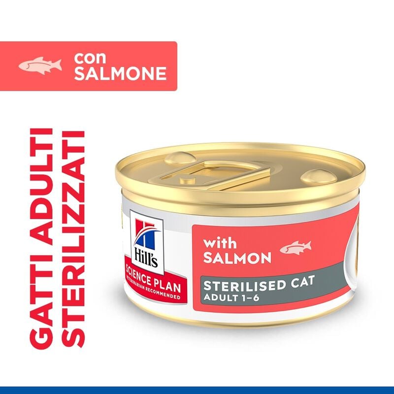 Hill's Science Plan Sterilised Adult Mousse per gatti sterilizzati con Salmone 85 gr