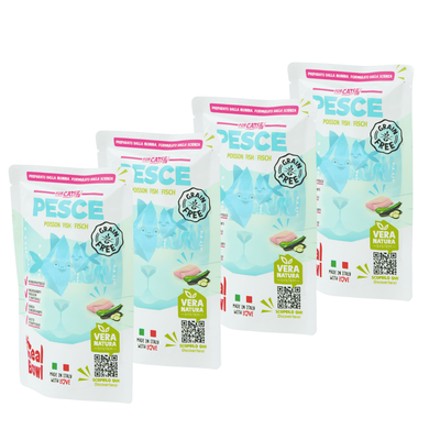 Real Bowl Rag&ugrave; per gatti adulti Pesce 80 gr