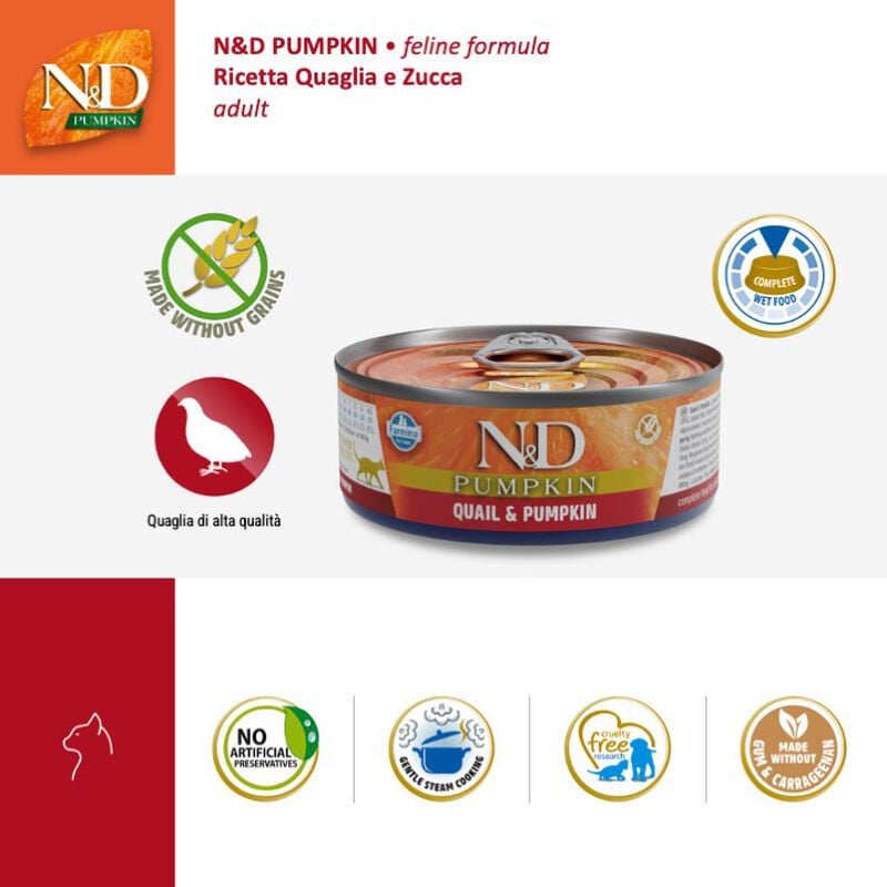 Farmina N&D Pumpkin Cat  Quaglia e Zucca 70 gr