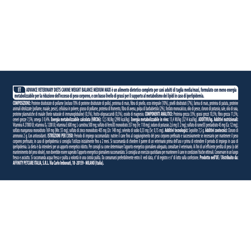 Advance Veterinary Diets Dog Adult Medium-Maxi Weight Balance 3 kg