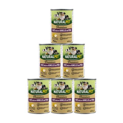 Naturalpet Premium Dog Adult Pat&eacute; ricco in Agnello con pera 400gr