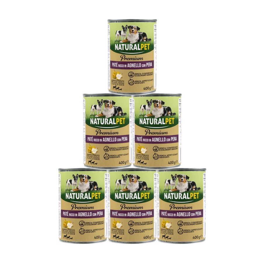 Naturalpet Premium Dog Adult Pat&eacute; ricco in Agnello con pera 400gr