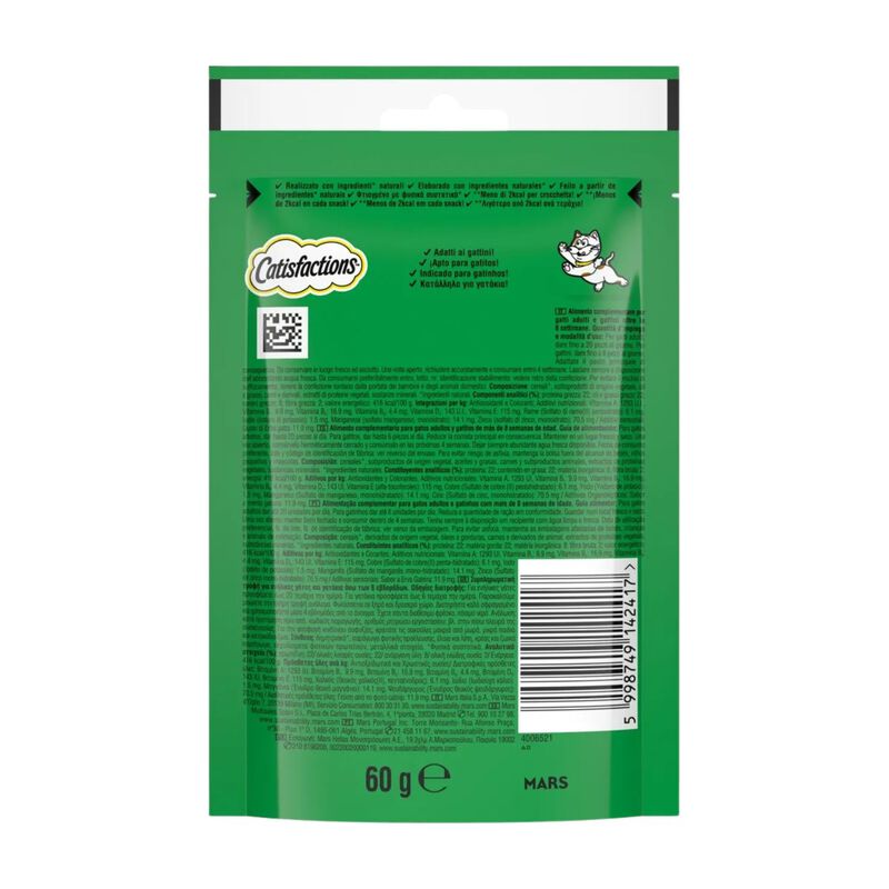 Catisfactions Snack per Gatto con Erba Gatta 60 gr