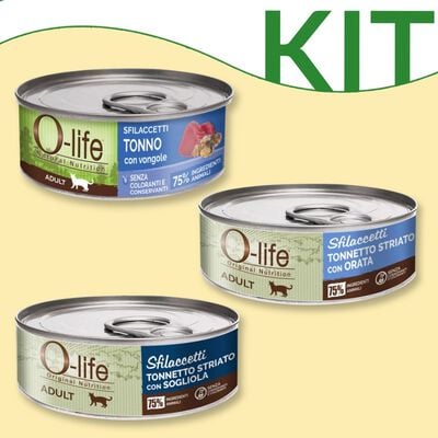 Kit degustazione O-Life cat adult sfilaccetti 70 gr