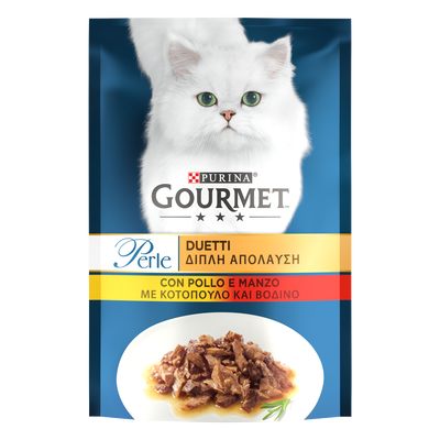 Purina Gourmet Perle Duetti Cat Adult con Manzo e Pollo 85 gr