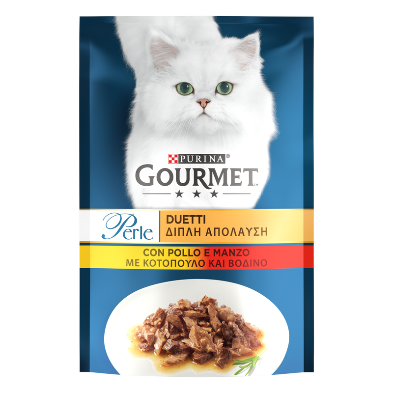Purina Gourmet Perle Duetti Cat Adult con Manzo e Pollo 85 gr