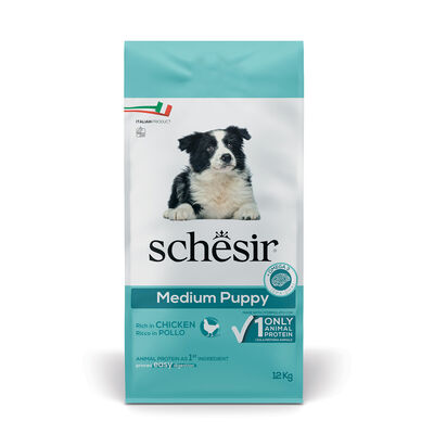 Schesir Dog Medium Puppy ricco in Pollo 12 kg