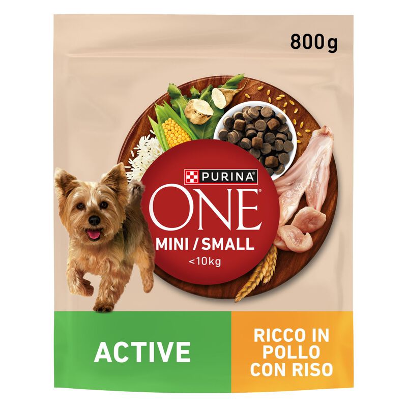 Purina One Dog Mini Active con Pollo e Riso 800 gr