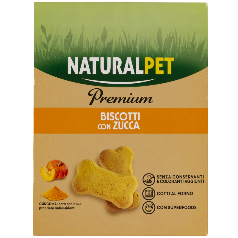 Naturalpet Premium Dog Adult Biscotti con Zucca 200 gr