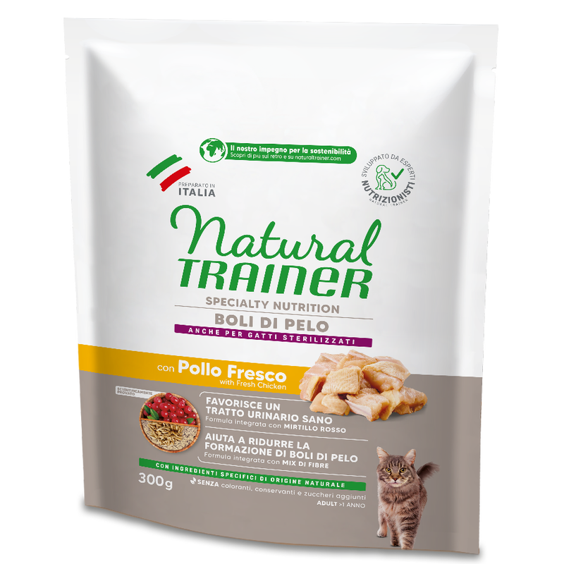 Natural Trainer Cat Hairball con Pollo Fresco 300 Gr.