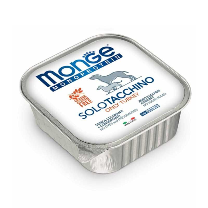 Monge Monoprotein per cani adulti Paté Solo Tacchino 150 gr