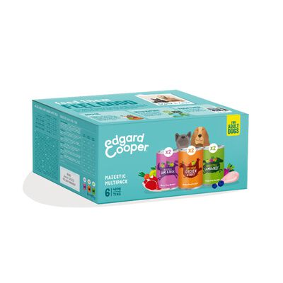 Edgard & Cooper Dog Adult Selvaggina, Pollo e Agnello 400 gr x 6