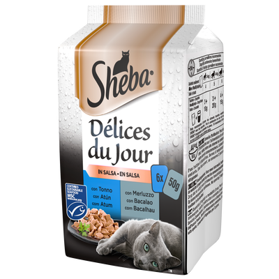 Sheba Cat Delice du Jour Tonno e Salmone in gelatina 6x50 gr