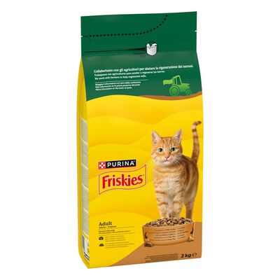 Friskies Cat Adult con un gustoso mix di Pollo e Tacchino e con Verdure 2 kg