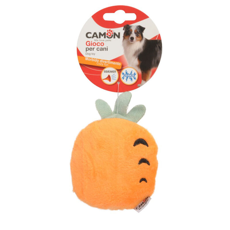 Camon Gioco per Cani Mix frutti con corda squeaker e crinkle 10 cm