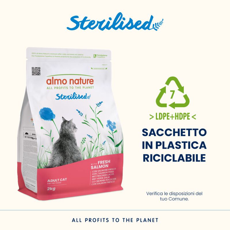 Almo Nature Holistic Sterilised Cat Adult con Salmone 2 kg