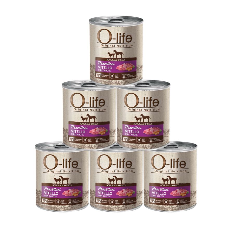 O-life Dog Adult Pezzettoni Vitello con carote 400gr