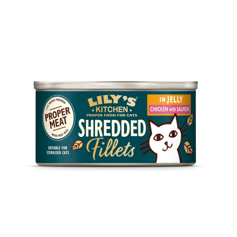 Lily's Kitchen Cat Adult Shredded Fillets Sfilaccetti di Pollo con salmone in jelly 70 gr