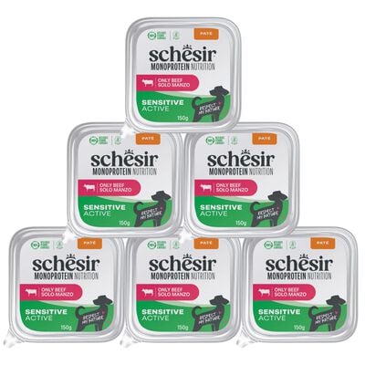 Schesir Monoprotein Dog Adult Sensitive Active pat&eacute; manzo 150gr