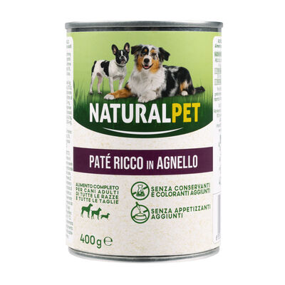 Naturalpet Dog Adult Patè ricco in Agnello 400 gr