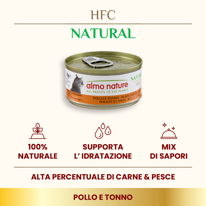 Almo Nature HFC Natural Cat Pollo e Tonno 70 gr